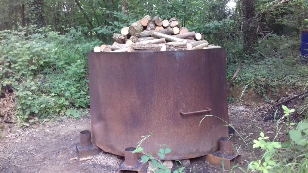 kiln filled up with wood