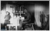 Marinus Pedersen and daughter Lilly in the workshop. In the background large wooden spoons that .jpg