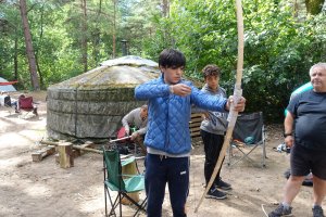 bhutanese bowmaking at bushmoot.JPG