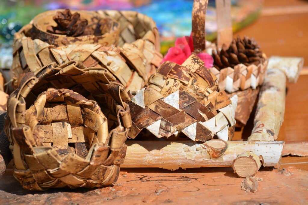 birch bark bowls